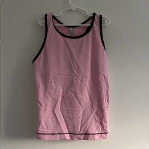 Vintage Pink Tank Top with Black Trim